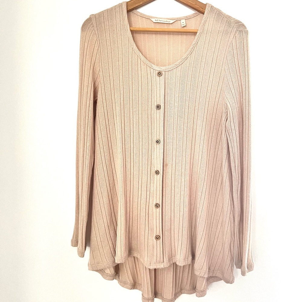 SOFT SURROUNDINGS | Beige Long sleeve knit sweater top